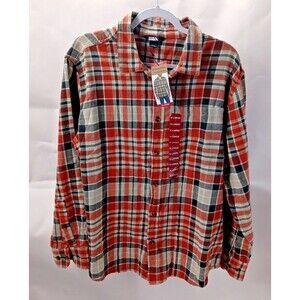 Eddie Bauer Shirt Mens Size X Large Blue/Red Plaid Long Sleeve Button Up Flannel
